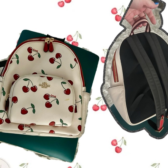 Coach heart cherries court backpack EUC - Picture 8 of 10